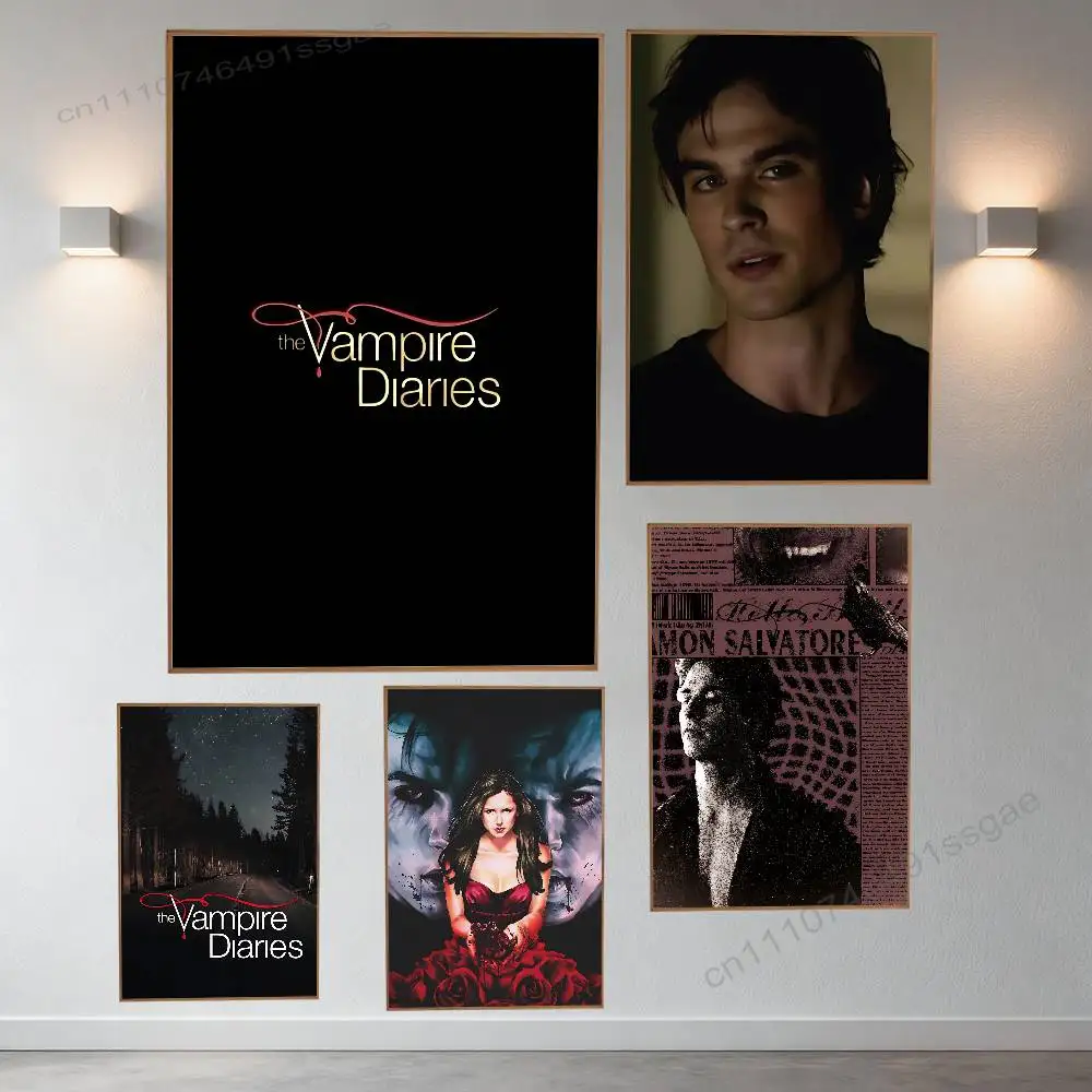 The V-Vampire D-Diaries Retro Fashion Pictorial Poster Sticky Poster Paper Sticker DIY Room Bar Cafe Wall Decor Gift