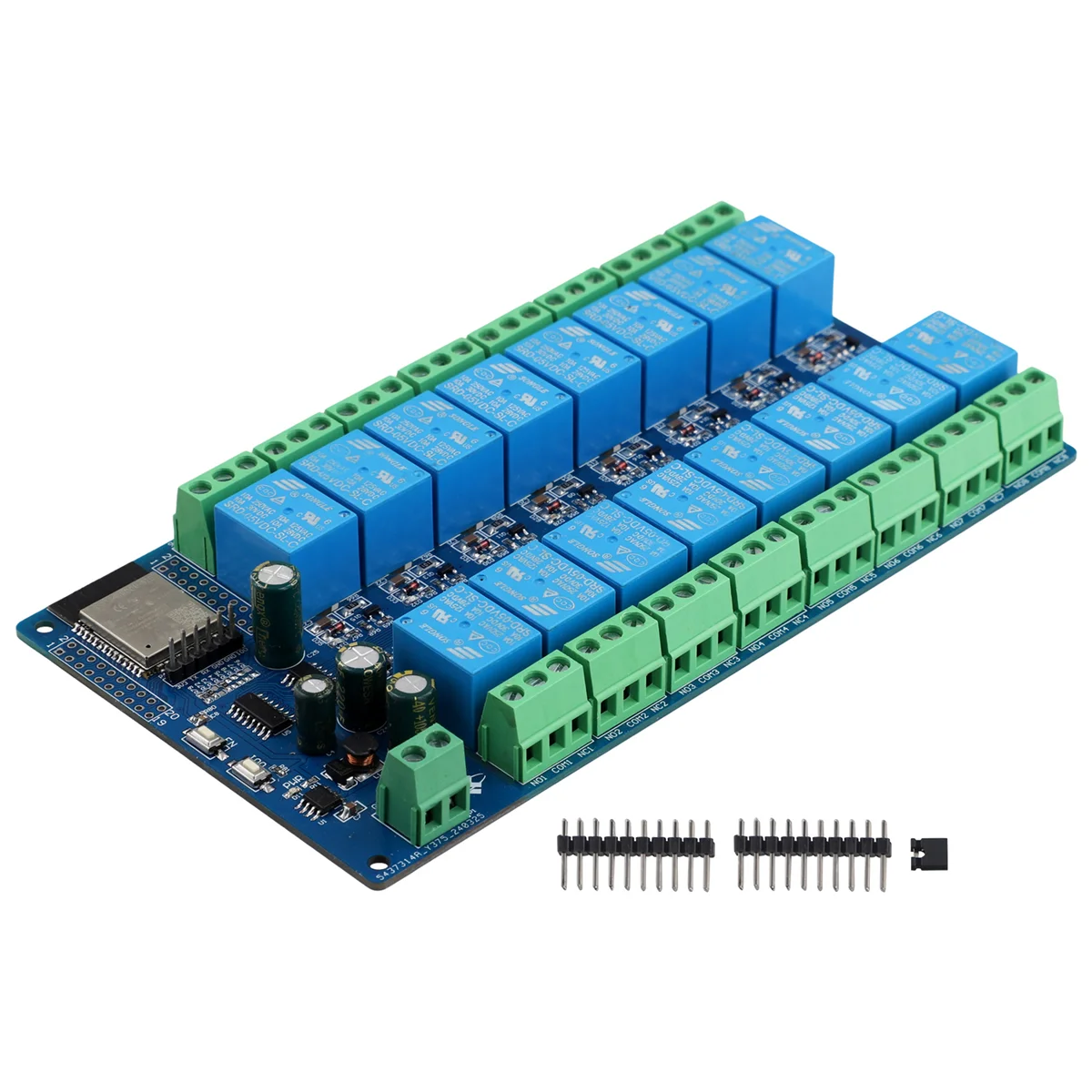 Módulo de relé de 16 canales, fuente de alimentación de DC5-12V, placa de desarrollo ESP32, módulo de desarrollo secundario de ESP32-WROOM