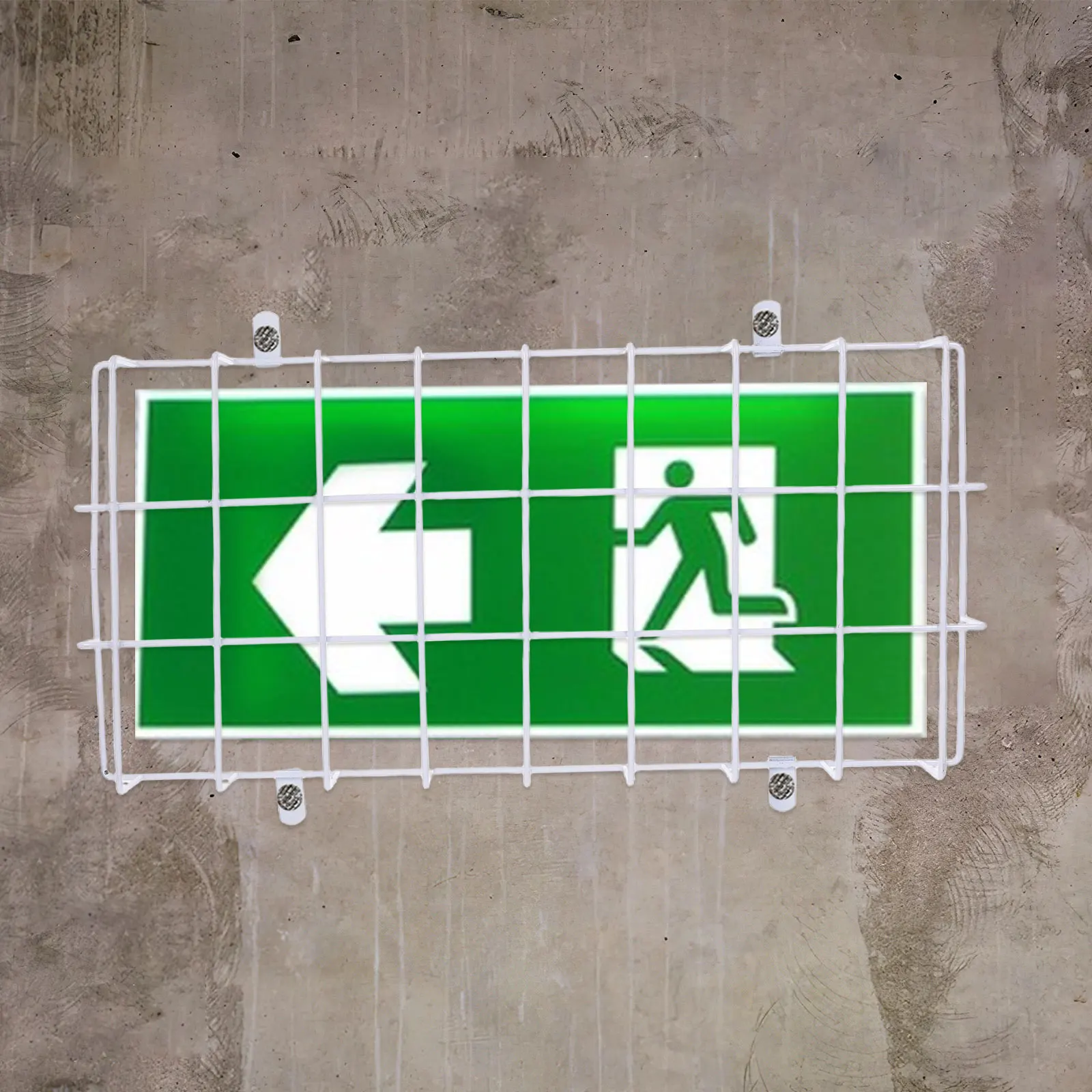 

Safety Mask Emergency Light Metal Cover Exit Guard Commercial Sign Guards Protection Cage Iron for