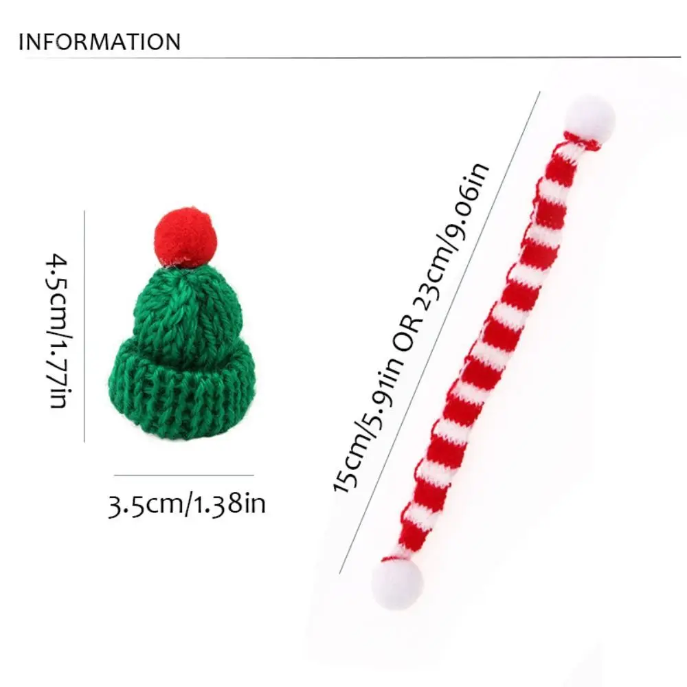 Neck Scarf 1:12 Doll Clothes Soft Cap Mini Xmas Dolls Hat Simulation Pretend Play Christmas Doll Scarf Kids/Children/Toddler