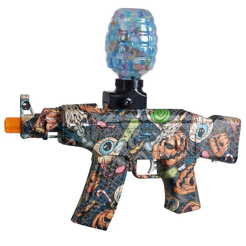 WENGOU szybki elektryczny pistolet na bomby wodnej AK47 Halloween kolorowy schemat dziecięcy strzelanie na świeżym powietrzu treningowy pistolet zabawkowy