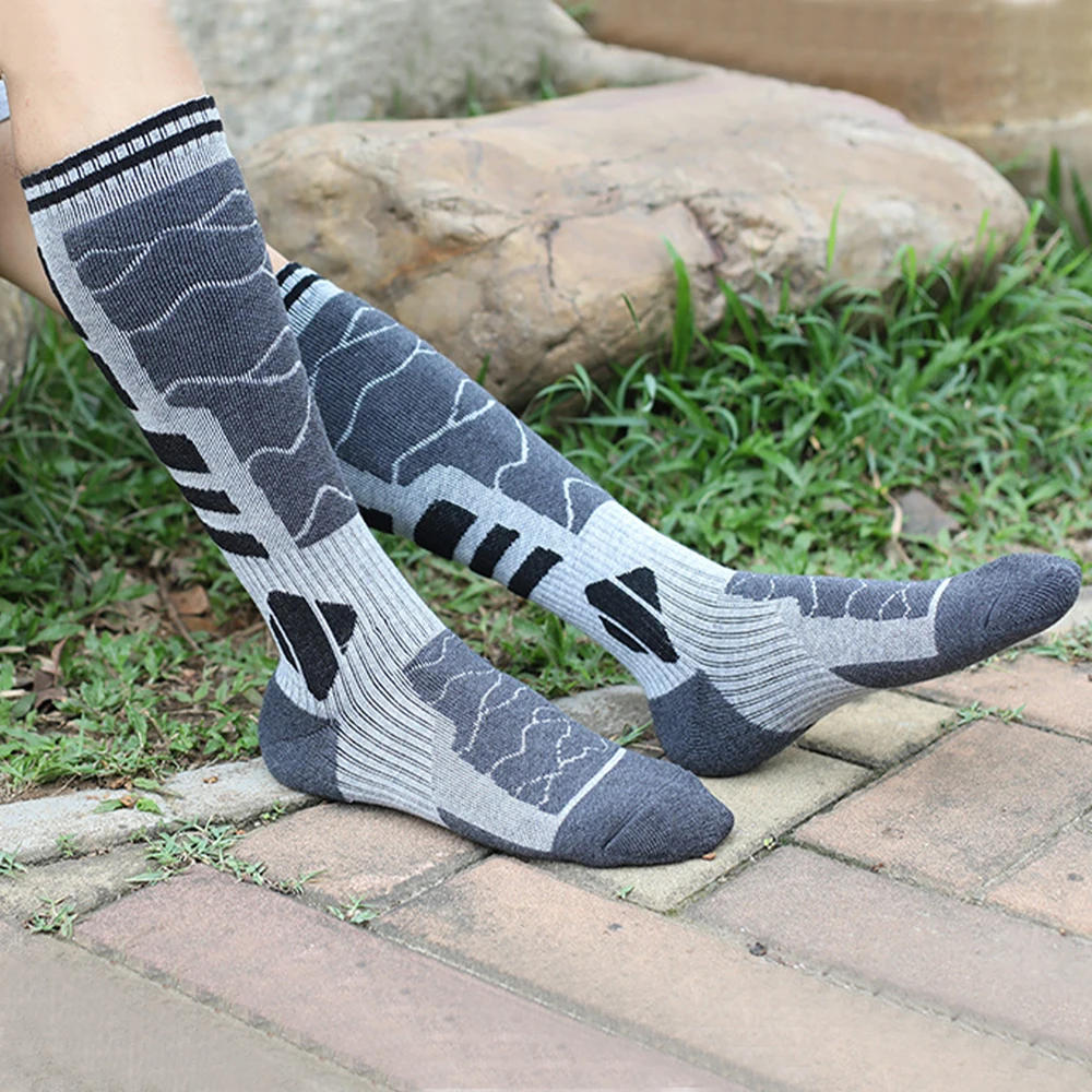 1 paar Merino Wolle Baumwolle Winter Männer Warme Ski Socken Dicker Sport Snowboard Radfahren Fußball Socken Hohe Elastische Thermische Socken – Detail 12