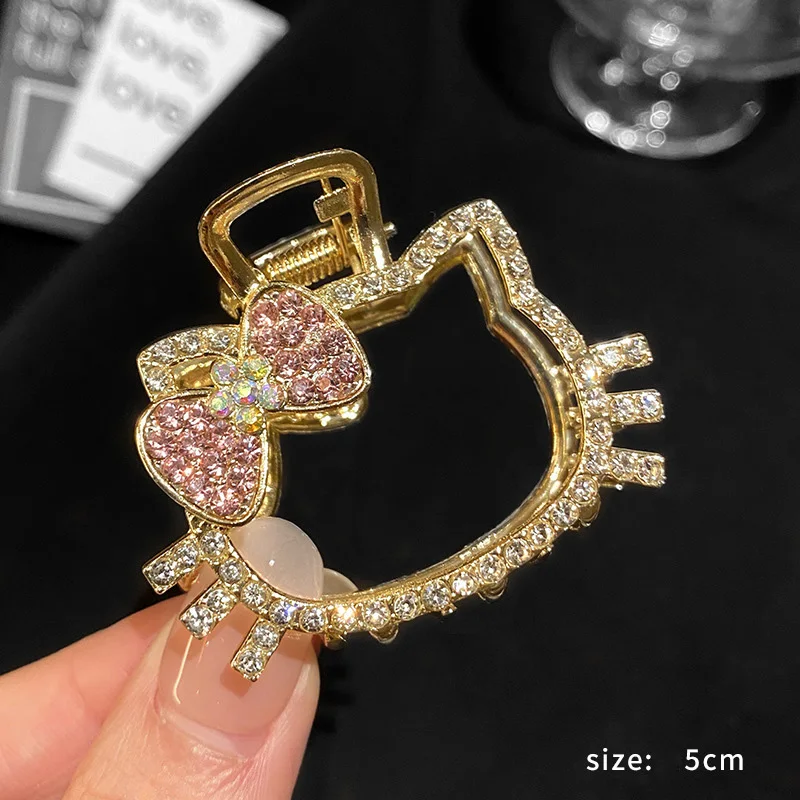 กิ๊บติดผมลายการ์ตูนเฮลโลคิตตี้น่ารัก ประดับเพชรระยิบระยับ รูปฉลาม ของขวัญคริสต์มาสสำหรับเด็กผู้หญิง