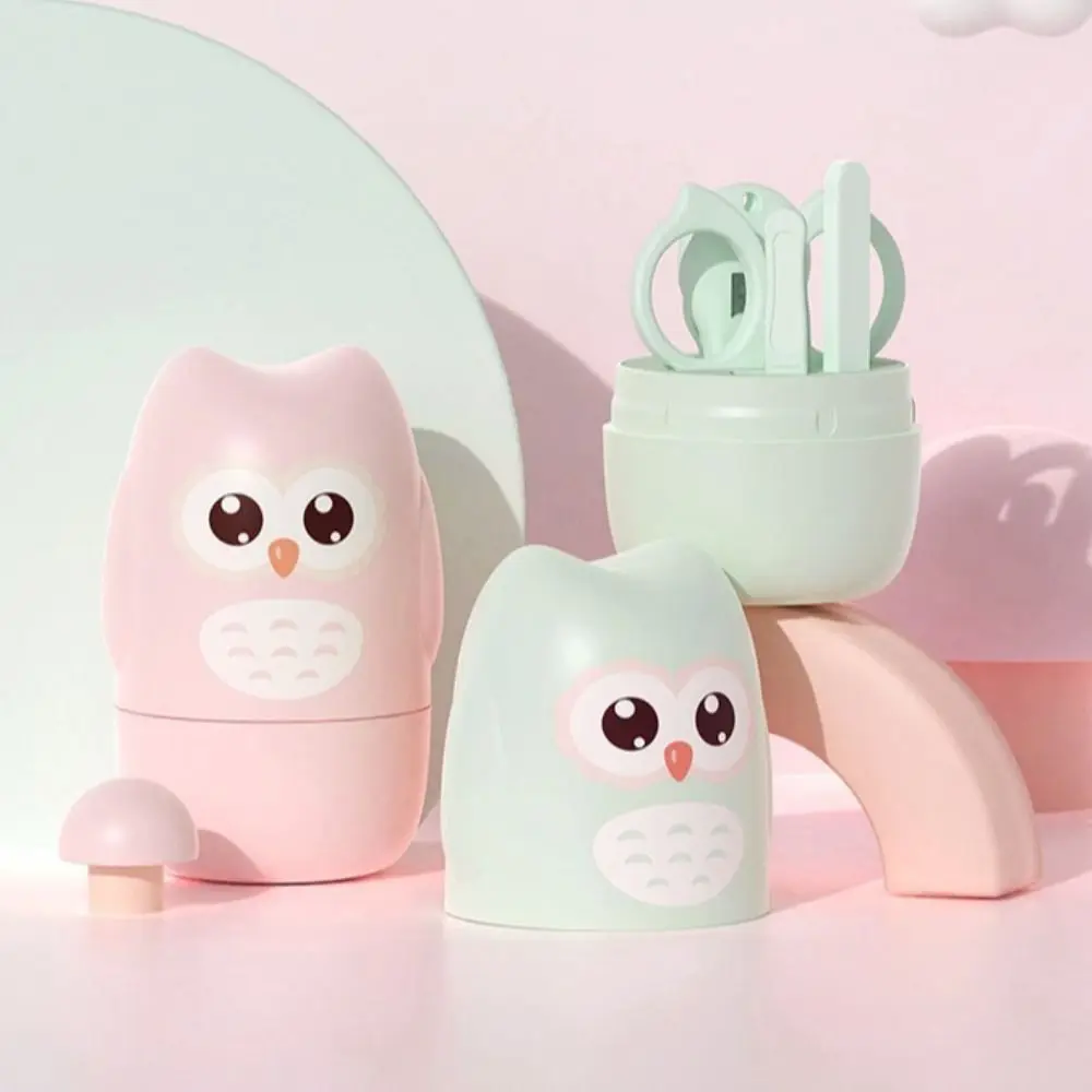 

Cute 4-in-1 Baby Nail Kit with Case Owl Shape Baby Manicure Kit Portable Safety Nail File Baby Care Supplies