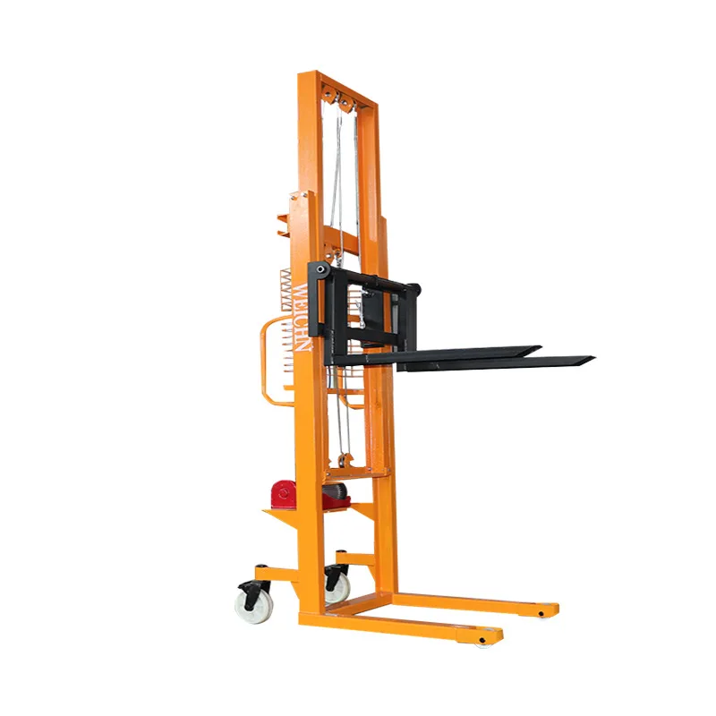 

Полуавтоматический вилочный погрузчик с электрической загрузкой и разгрузочным подъемником