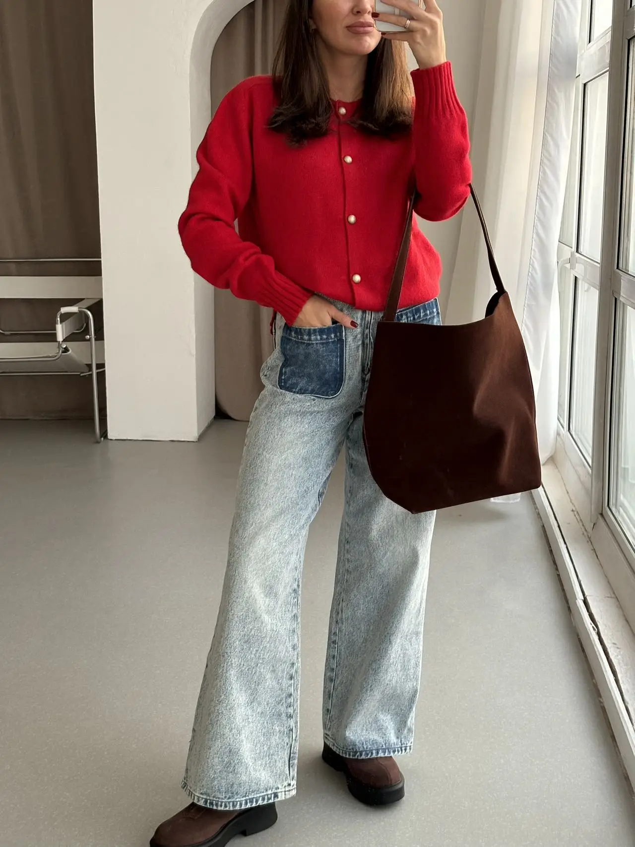 Women\'s Casual Solid Color round Neck Long Sleeve Loose Cardigan Sweater 100% Wool Comfortable Knitwear for All Seasons