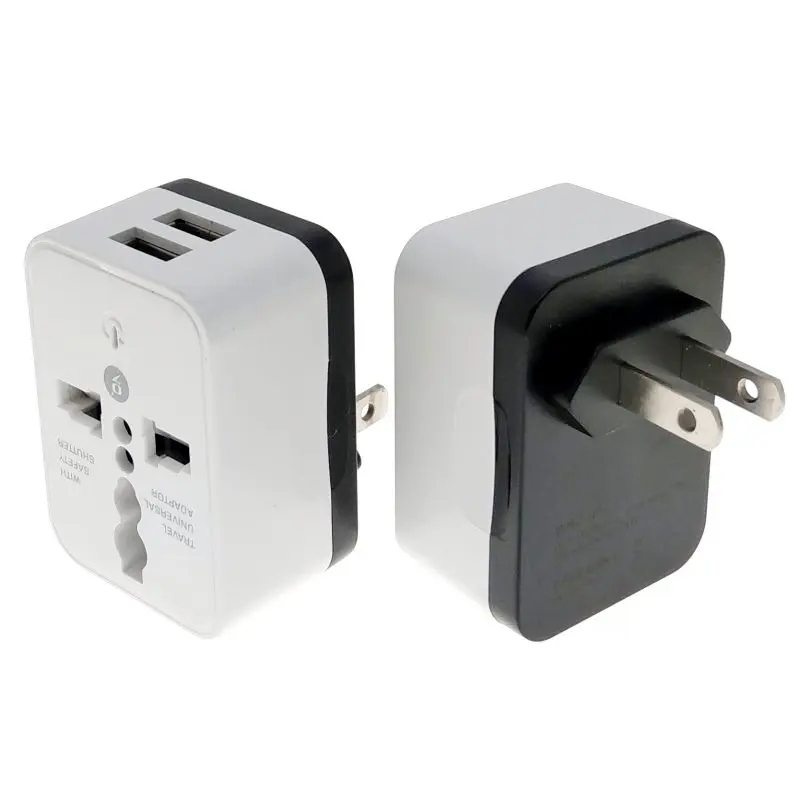 

Universal to US Plug Adapter Converter With 2-USB Chargers AC110~250V 10A