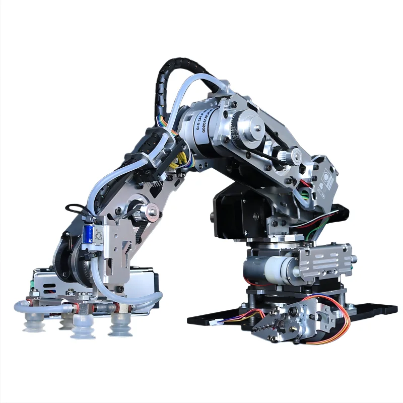 Braccio robotico passo-passo a 4 assi con motore passo-passo pompa a ventosa per robot Arduino Kit fai da te Artiglio modello industriale in metallo
