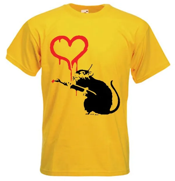 Banksy Love Rat Mens T Shirt