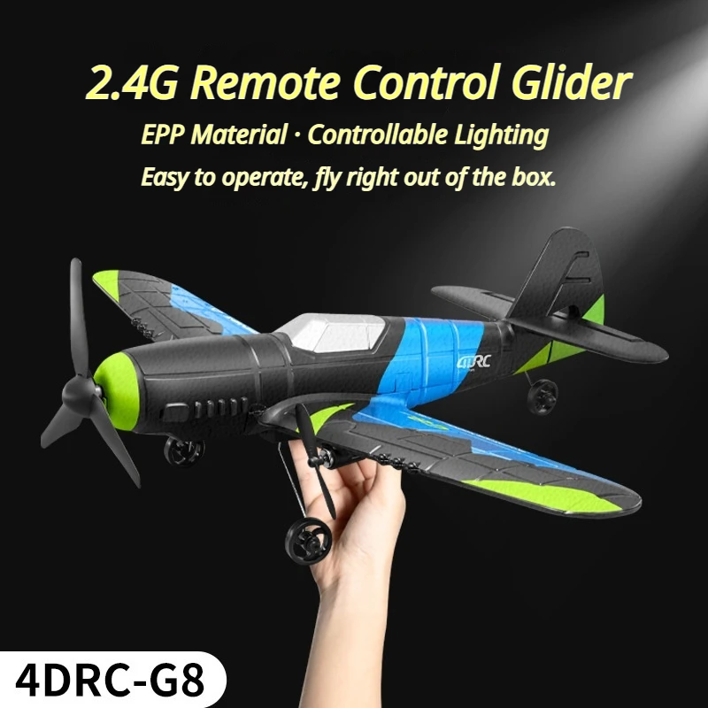 New 4DRC G8 RC Fixed Wing Glider Drone Anti-fall Remote Control Airplane Hobby Model Toy For Boys Kids Students Outdoor Play