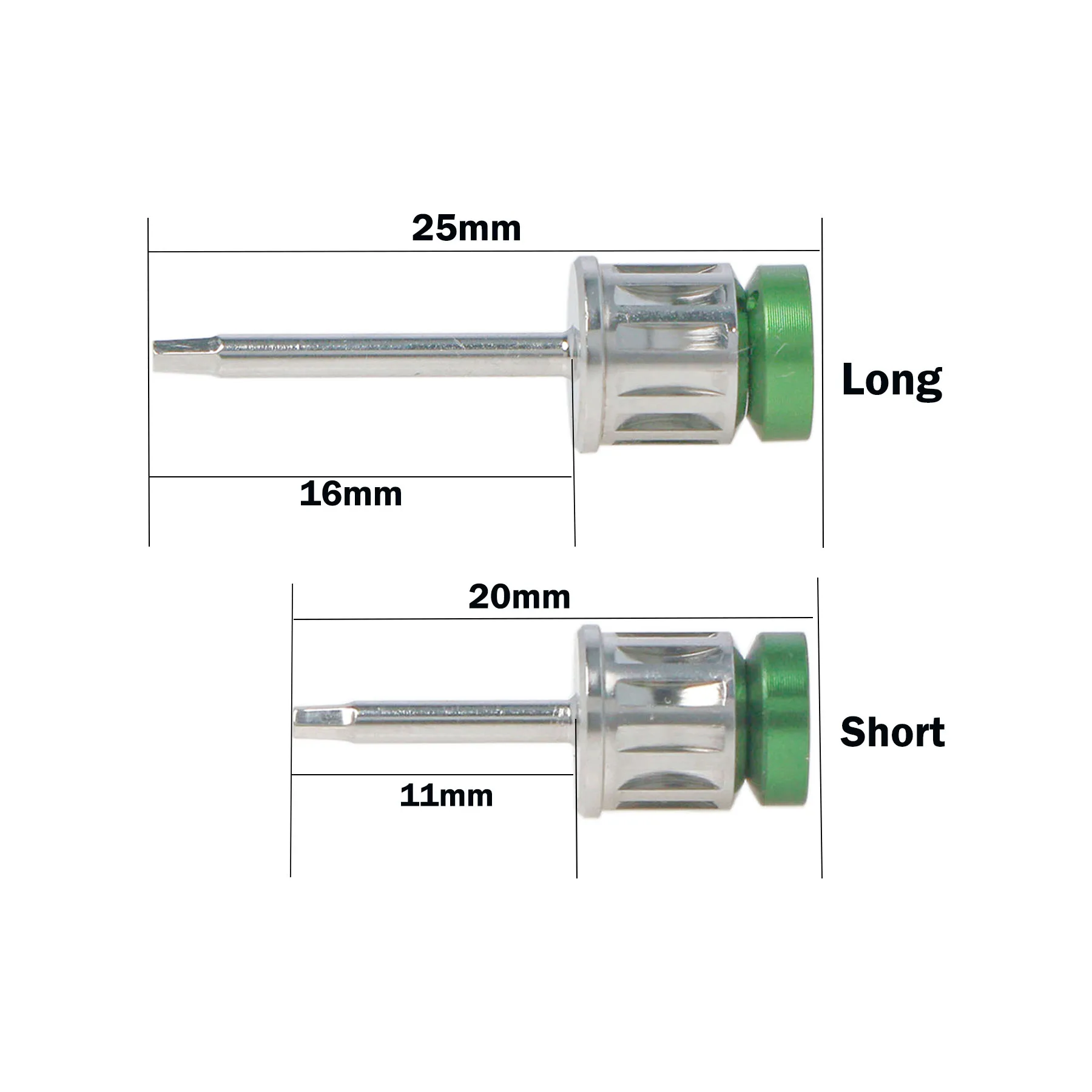 2Pcs Dental Implant Hex 1.2 Driver Long Short 20mm 3i Screwdrivers Manual fit Torque Wrench φ7mm