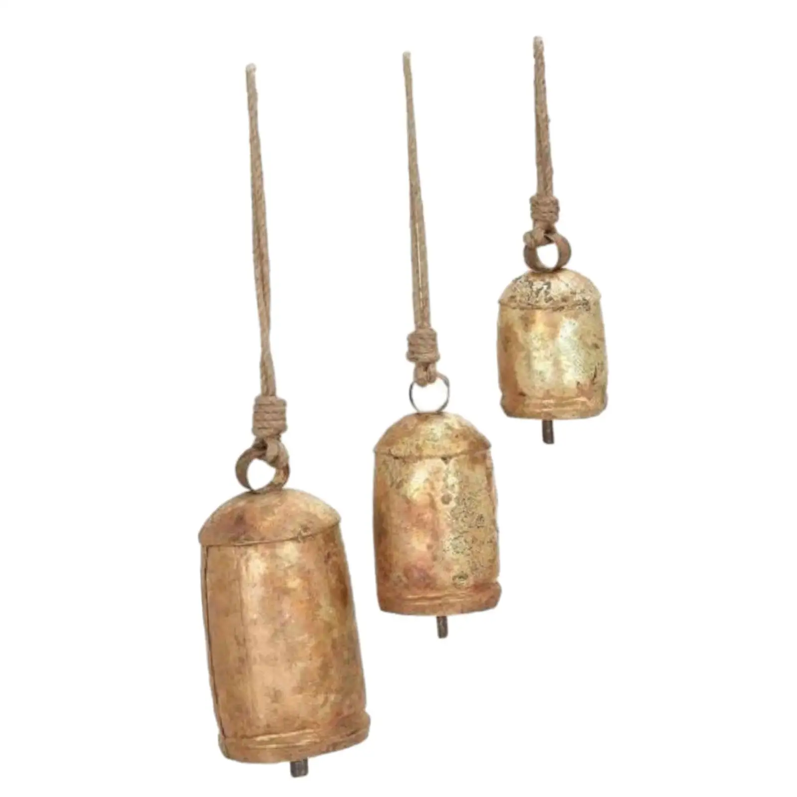3x Christmas Cow Bells Decoration Rustic Shabby Chic Bells Xmas Tree Pendant for Living Room Outdoor Home Party Supplies