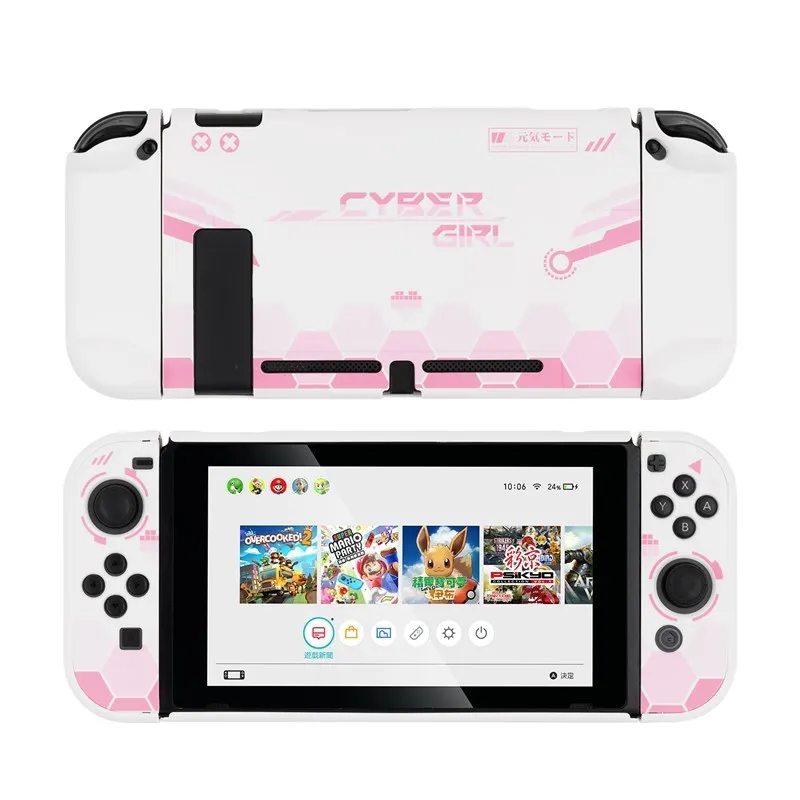GeekShare Nintendo Switch Ốp Lưng Kawaii Hồng Bé Gái Chiến Binh Mecha Cứng Full Bao Vỏ Joy-Con Dành Cho Máy Nintendo Switch phụ Kiện