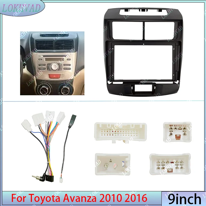 9 Inch Car Radio Fascia Frame Adapter For Toyota Avanza 2010 - 2016 Stereo Android Radio Dashboard Kit Face Plate