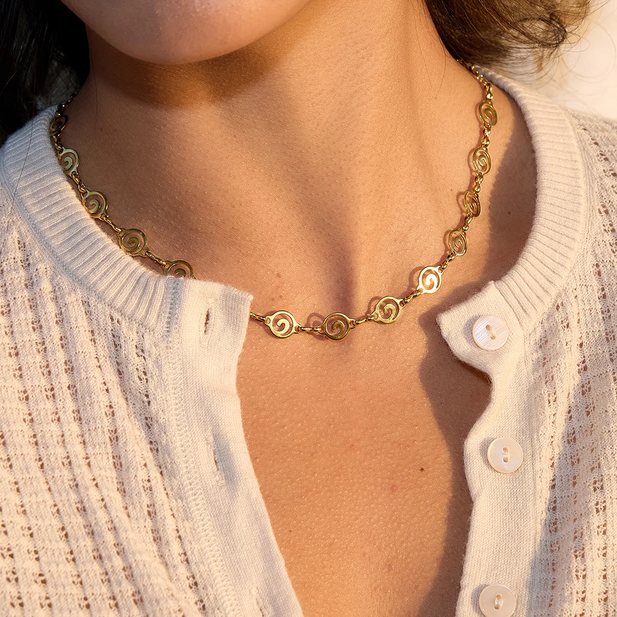 Gold Plated Fish Bone Choker Necklace Women's Ocean Minimalist Style Daily Versatile Vacation Layered Fashion Jewelry