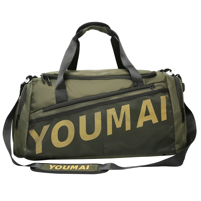 

Military Green Large-Capacity Sports Bag, Multi-Functional Fitness Bag, Outdoor Travel Bag, Unisex Portable Bag, Wet and Dry Separation, Independent Shoe Compartment