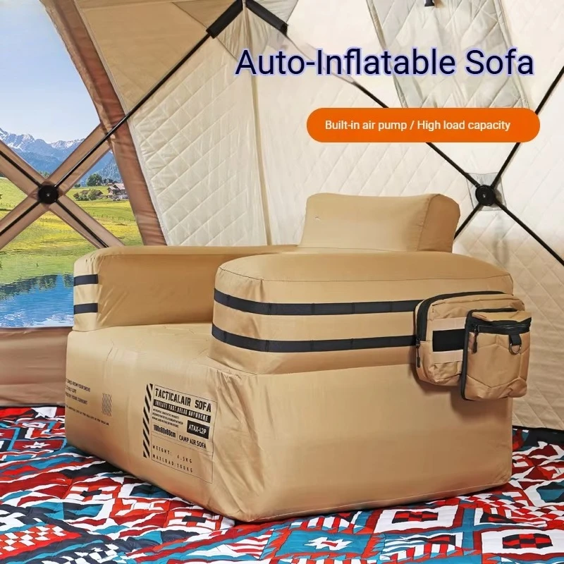 Bestselling Portable Blow up Couch Furniture Multifunctional Built-in Pump Inflatable Air Sofa for Outdoor Camping Glamping