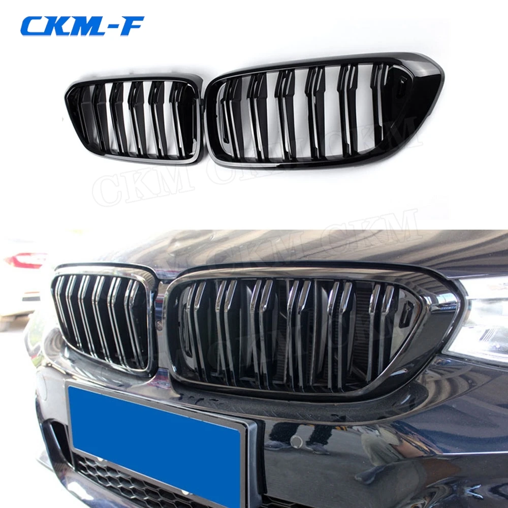 ABS Gloss Black Front Bumper Grill Kidney Double Slat Grille Mesh For BMW 6 Series GT G32 630i 2018 2019 Facelift