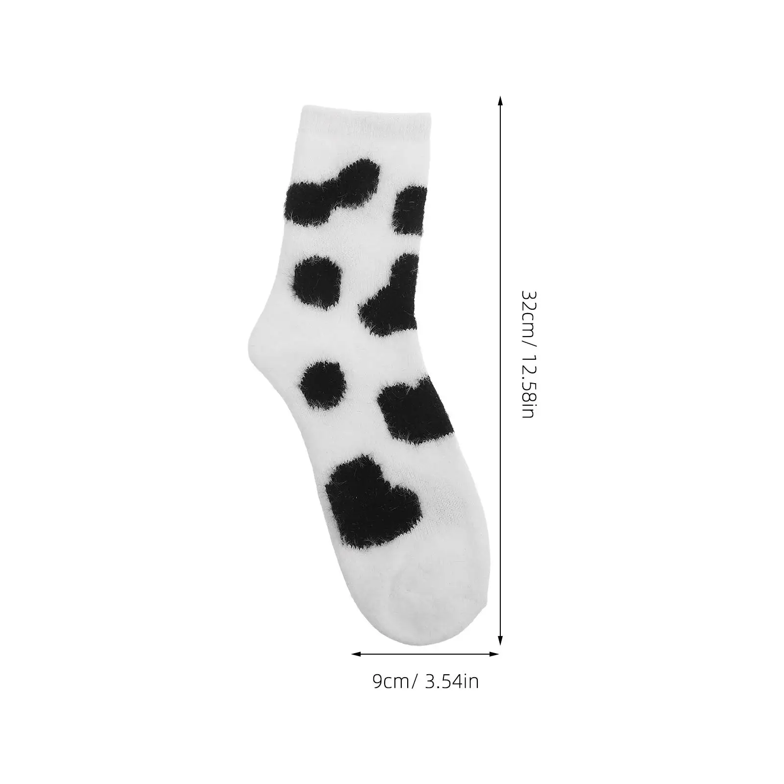 2 Pairs Cow Socks Warm Accessories Furry Tube Cute Fuzzy for Women Thickened Plush Cows Winter