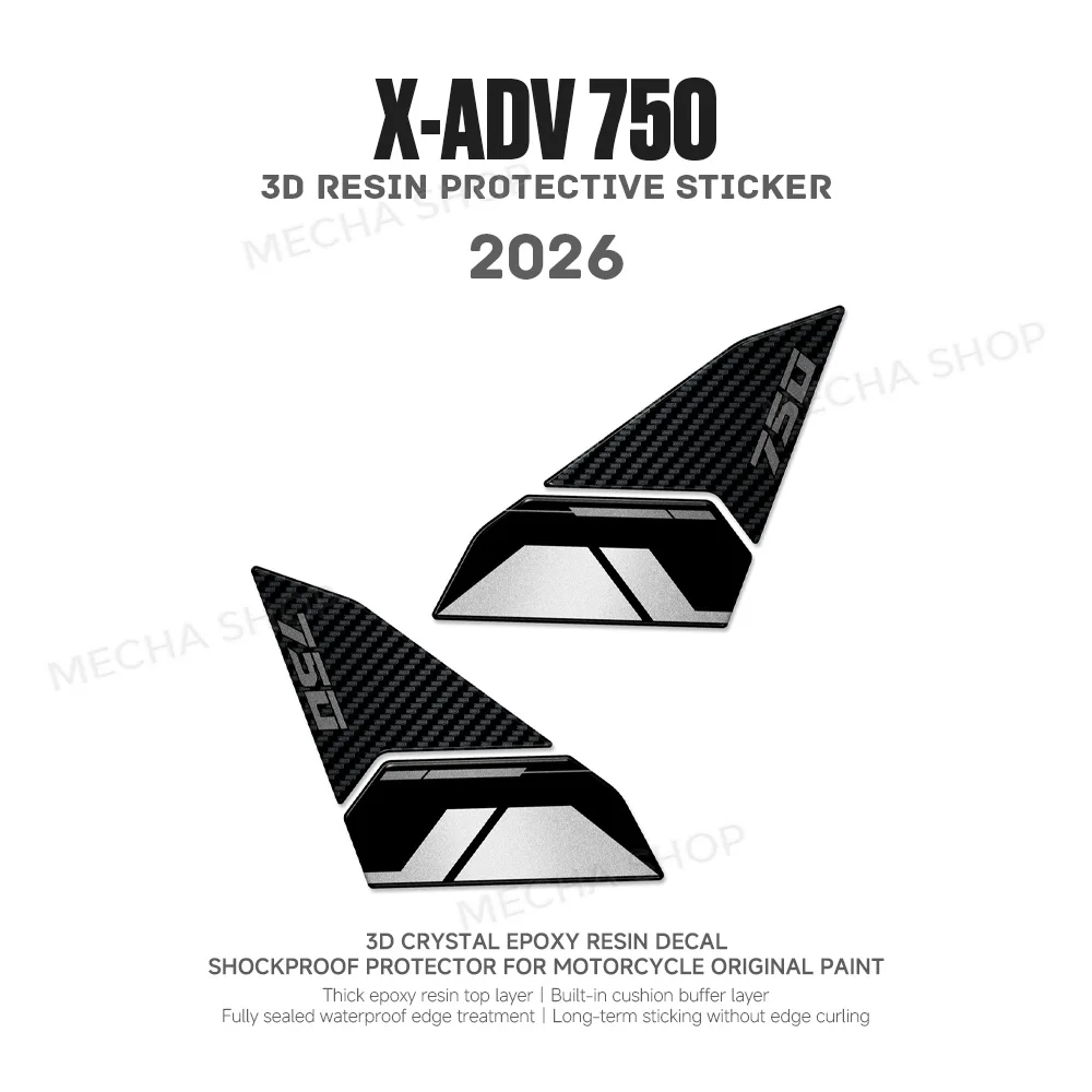 3D Resin Motorcycle Stickers For X-ADV 750 XADV 750 2025-2026 Edge Protectors