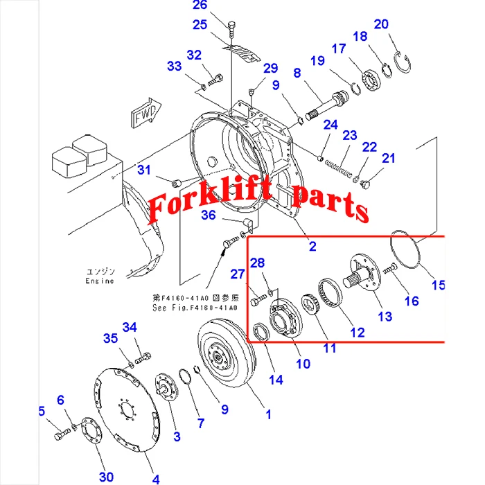 Forklift parts FD40/50-7/8 generation gearbox oil supply pump for  KOMATSU OEM DC7335922610