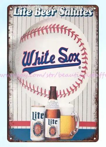 Lite Chicago White Beer metal tin sign brewery pub plaque engraving