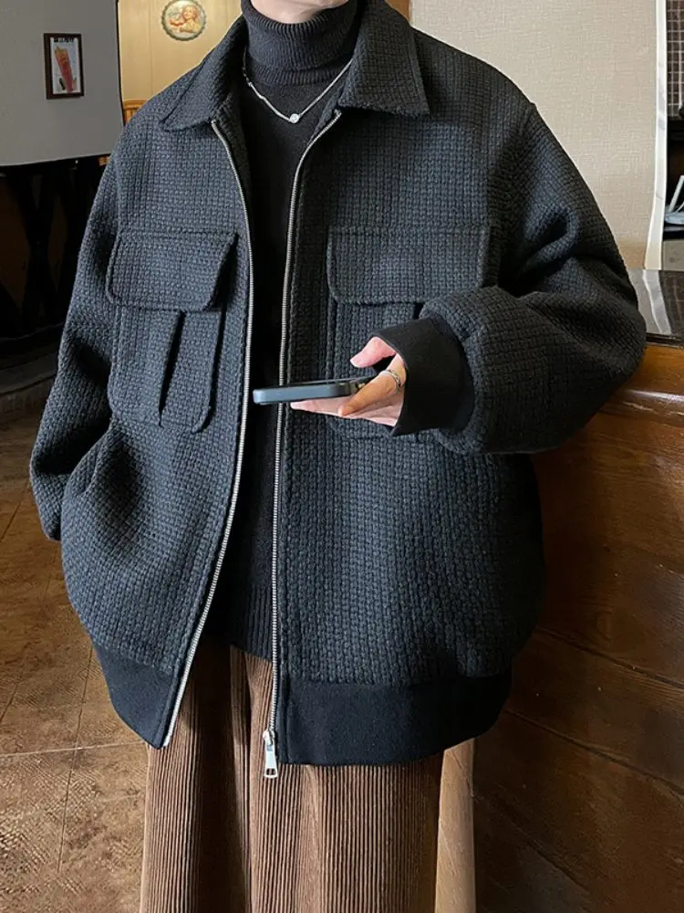 

Мужская куртка Cleanfit Pure Color, осень-зима 2024, новая модель Sle Haome, с воротником-стойкой, в рабочем стиле, свободного кроя, с декоративной молнией