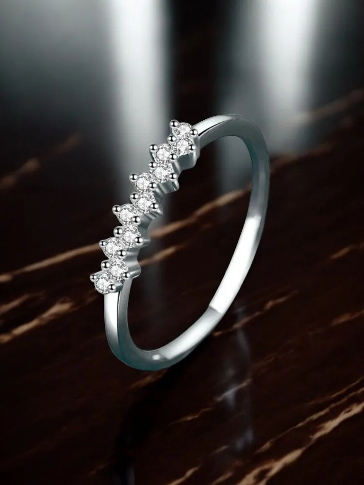 

925 sterling silver moissanite ring VVS1 women's birthday gift small row diamond princess ring jewelry Love gift