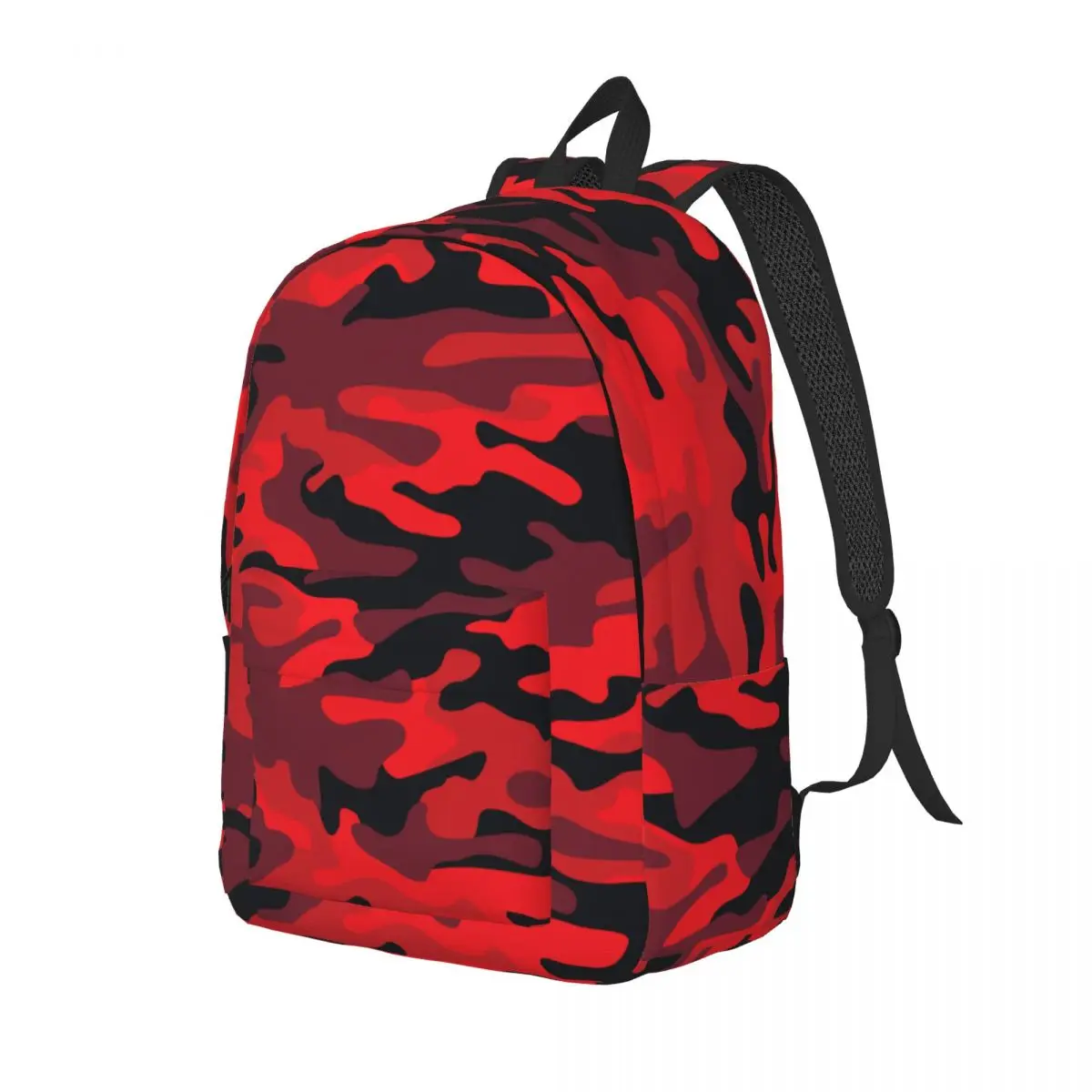 Militarys Red Camouflage Backpack Middle High College School Student Camo Texture Bookbag Teens Daypack Outdoor