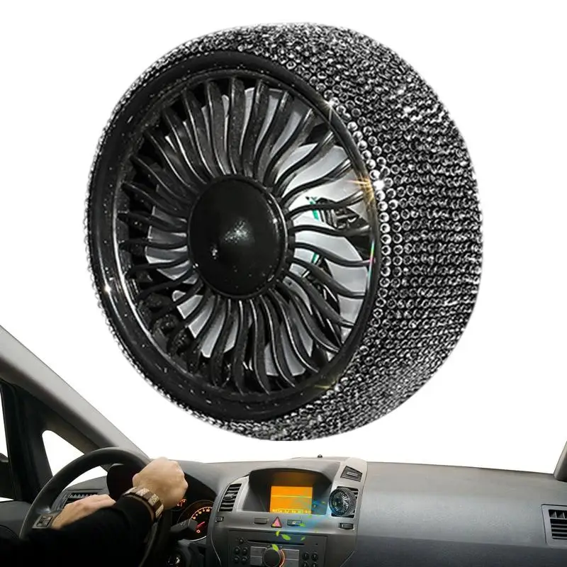

USB Fan For Air Outlet USB Car Fan For Air Outlet With Rhinestones Multifunctional Decorative Quiet Car Interior Accessories For