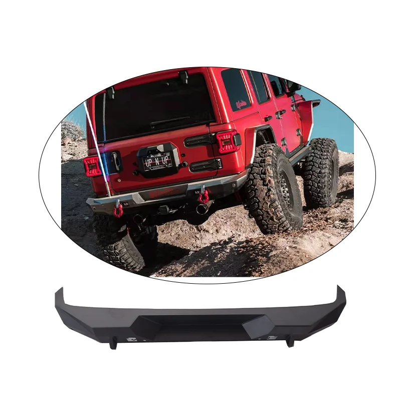 Hot Sale 2018+ Black Powder-Coated Car Offroad 4x4 Auto Accessories Rear Bumper for Jeep for Wrangler JL