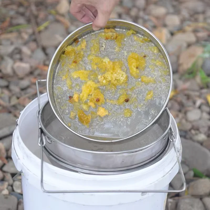 Stainless Steel Beekeeping Double Layers Sieve with Holders Honey Filter Settling Tank  Colanders Strainers For Kitchen Tools
