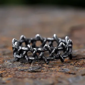 Ring of irregular thorns for men and women, 316L stainless steel personality, retro finger, lovers jewelry gift, new, 2022 10 Main Sales Men's Stainless Steel Ring - №7