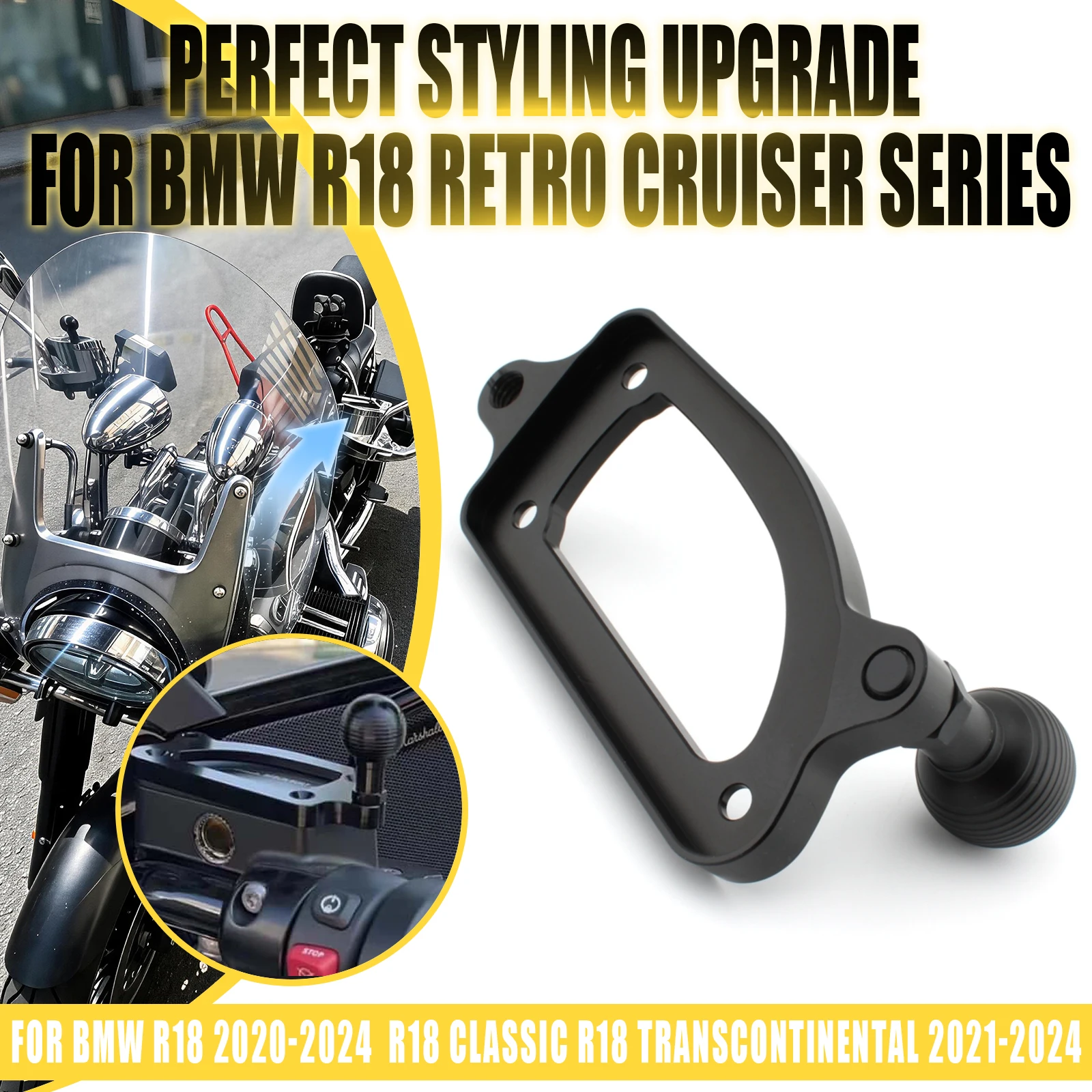 For R18 R18B R18TC 1 Pair Motorcycle Upper Pump Cover Hand Bracket Ball Head GPS Mount Brake Oil Cup Decorative