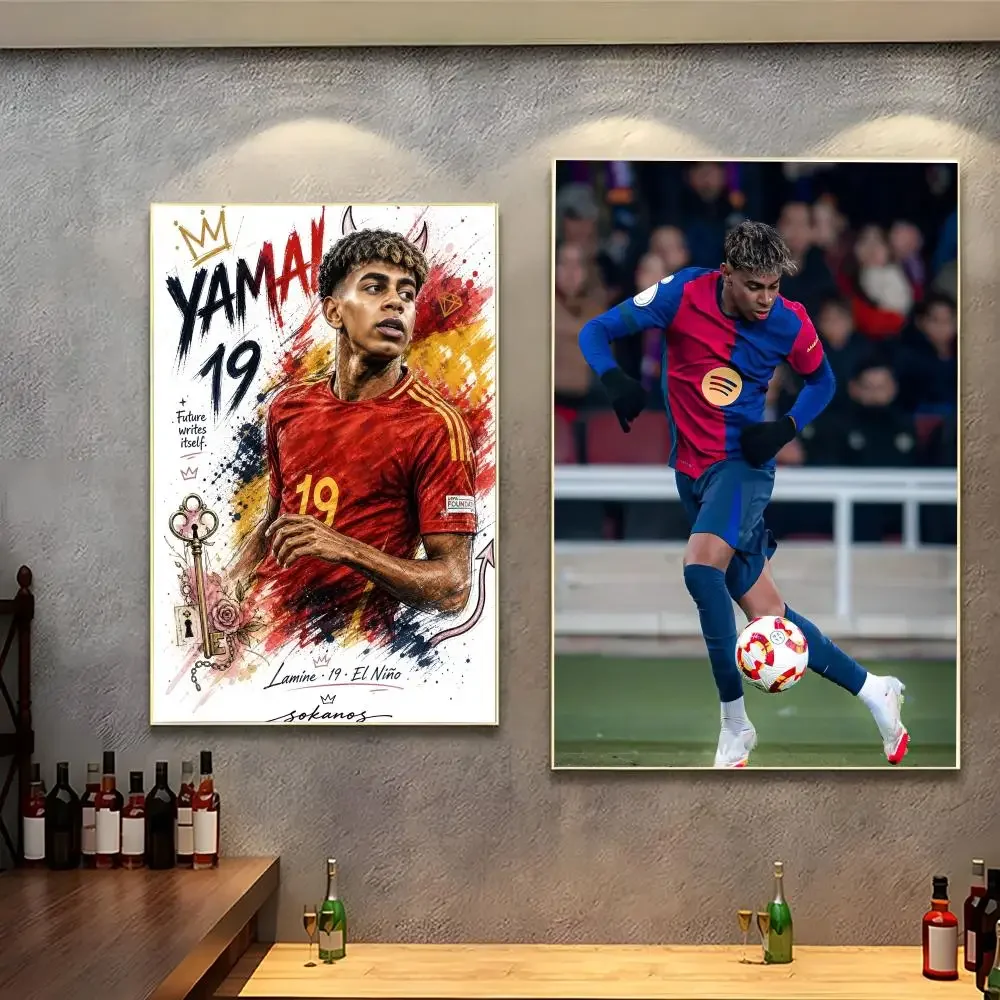 Lamine Spain Teenage Prodigy Winger Yamal Poster Peel and Stick Wallpaper Dorm Room Essentials Gallery Wall No Residue