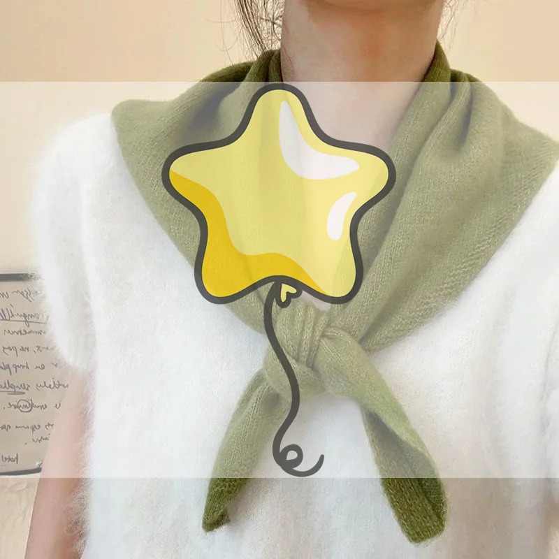 الكورية نمط الصوف محبوك الثلاثي وشاح المرأة الحجاب وشاح محبوك متعددة الوظائف الدافئة وشاح محبوك