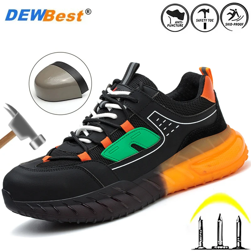 

Men's spring and fall steel head anti-smash anti-puncture lightweight not stinky feet breathable wear site work Safety shoes