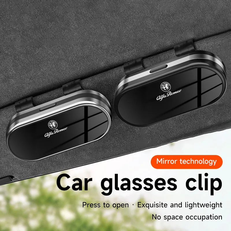 Car Sun Visor Glasses Case ABS Press Open Sunglasses Holder For Alfa Romeo Giulia Stelvio Junior Tonale 33 Stradale 4C Giulietta