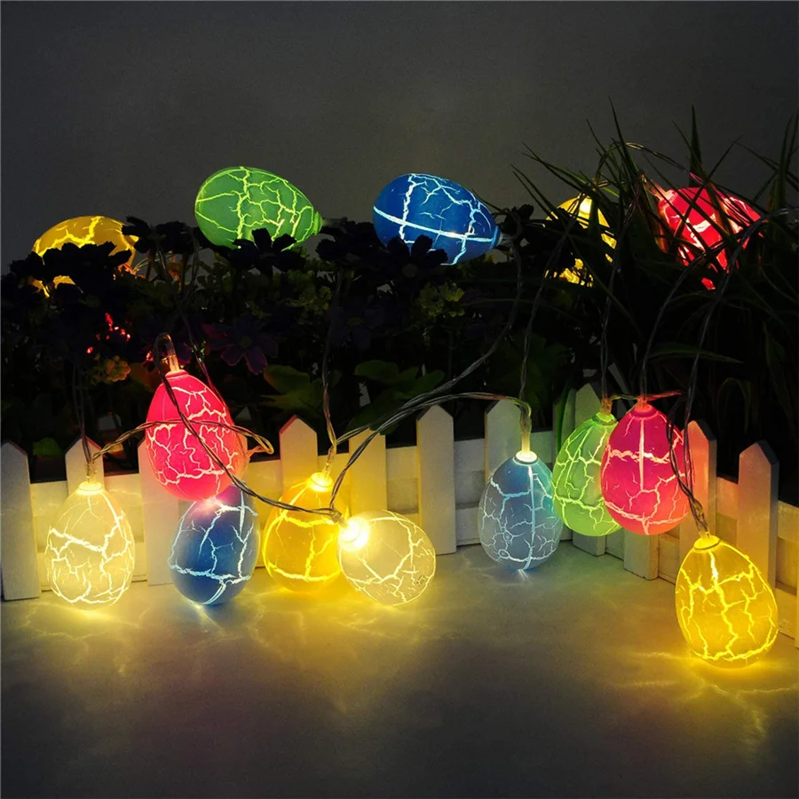 Battery Powered 3M 20LEDs Christmas Garland Fairy Lights Outdoor Crack Egg String Lights for Party Wedding Garden Easter Decor