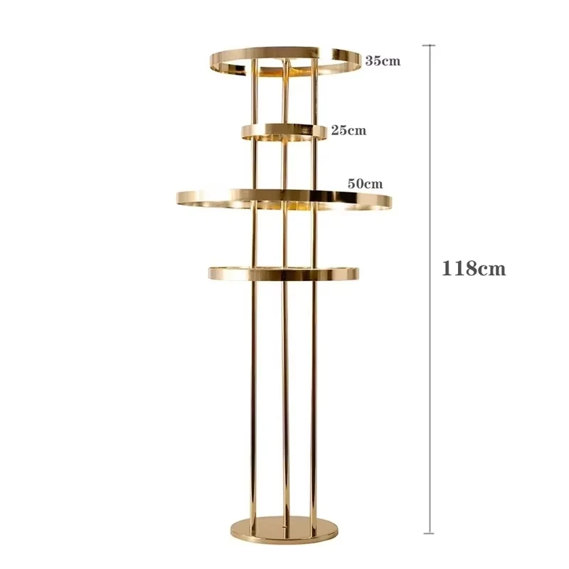 6 Stück 46 Zoll hohe Metall-Blumenständer mit 4 Ebenen, Tischdekoration für den Haupttisch, Hochzeitsfeier, Brautparty, Bankettdekoration – Detail 2
