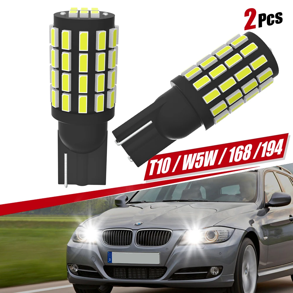 2x LED Canbus Extreme Bright T10 194 920 912 921 168 54 SMD 3014 Chip Bulbs Car Parking Backup Reverse Wide Light