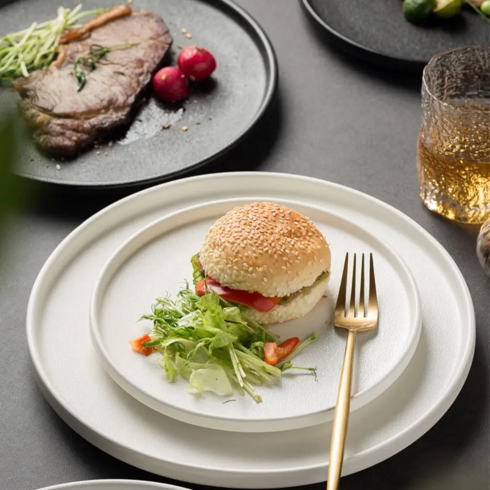 Special Arrangement Ceramic Steak Plate Flat Reusable Storage Tray Multi-Function Durable Dessert Tray Dinner