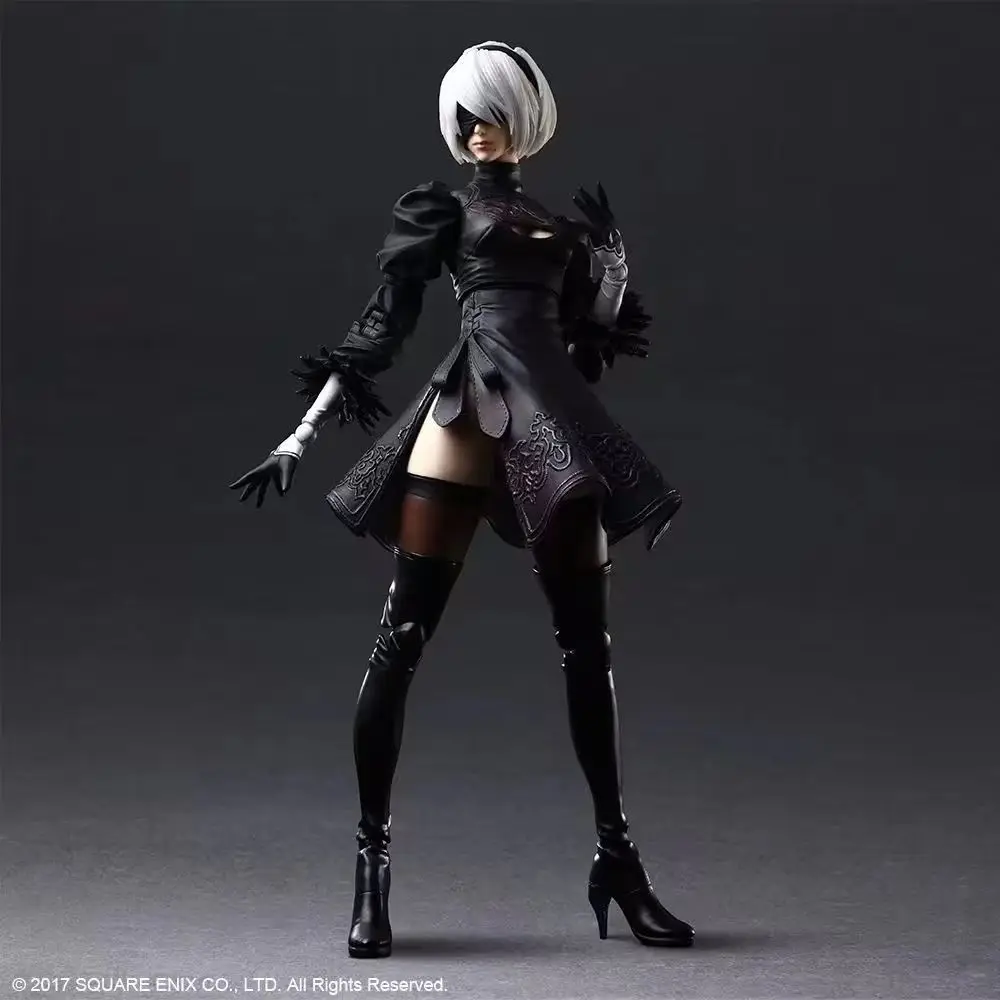 

28CM Bandai Original S.H.Figuarts SHF Nier Automata 2B Anime Action Figure Model Finished Toy Gift