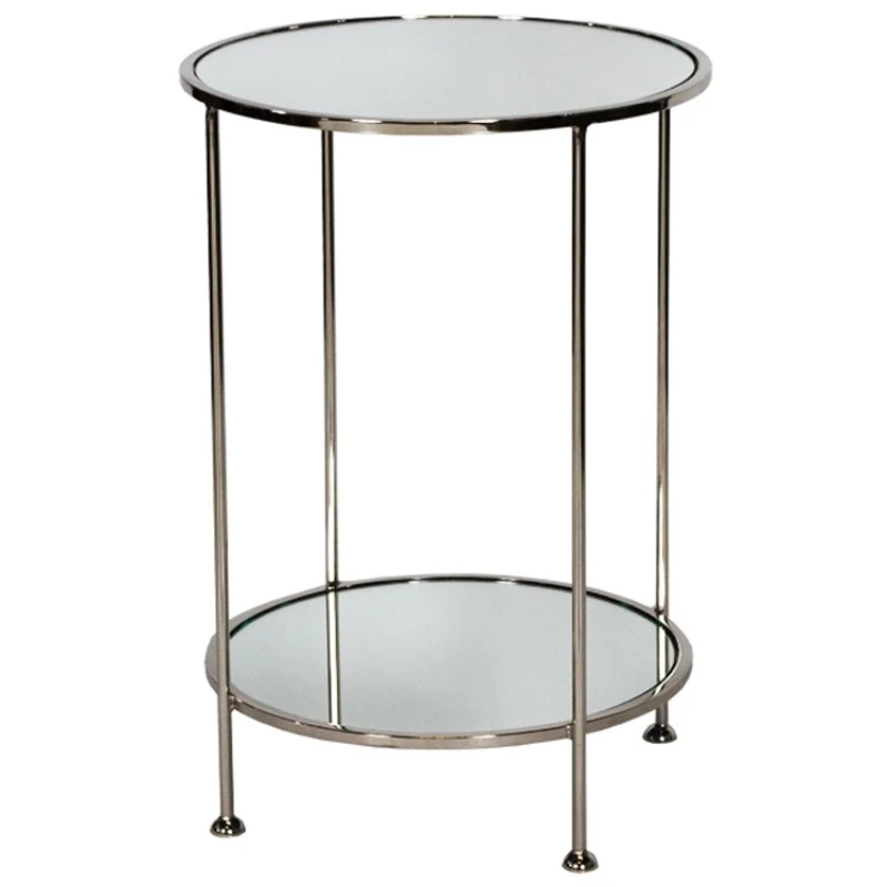 

Modern light luxury double-layer round wrought iron coffee table villa/hotel/model room American coffee table
