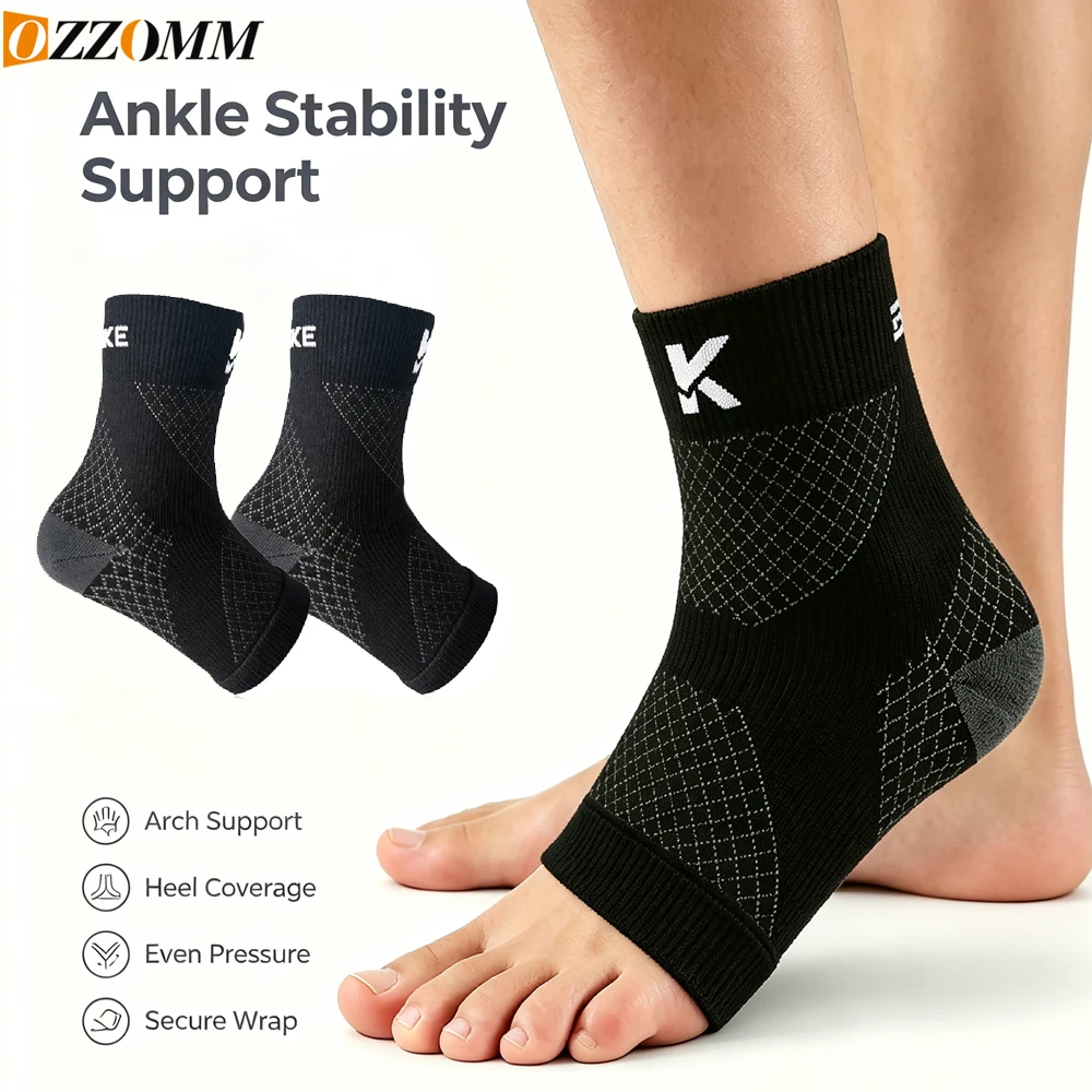 1Pair Foot & Ankle Brace Socks for Sprained Ankle Compression Sleeve - Foot Support for Women & Men - Ankle Brace Sports Running