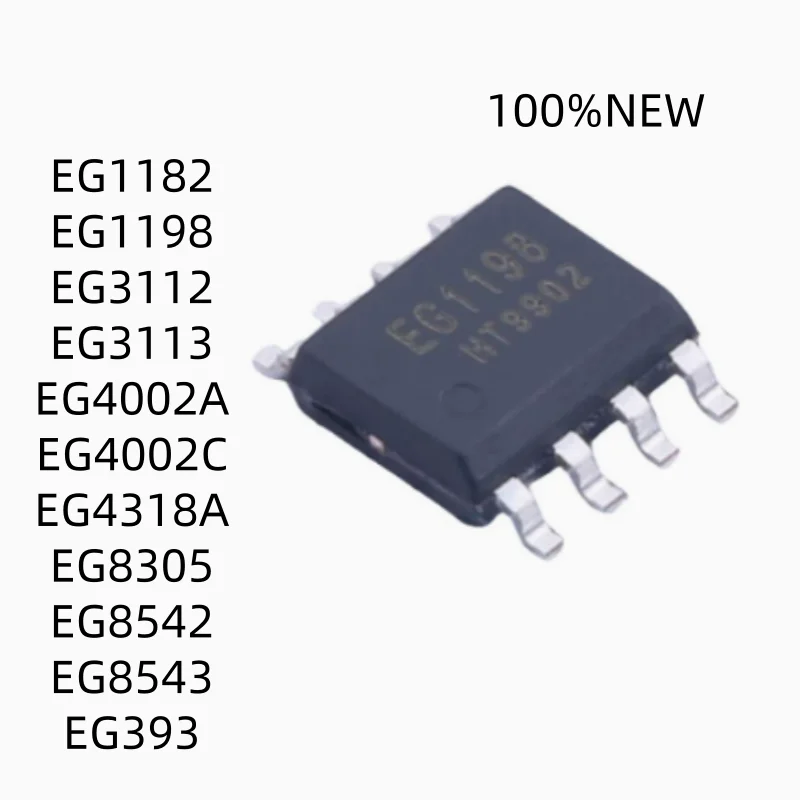 (10Pcs) 100% New Eg1182 Eg1198 Eg3112 Eg3113 Eg4002A Eg4002C Eg4318A Eg8305 Eg8542 Eg8543 Eg393 Sop-8 Chip Ic