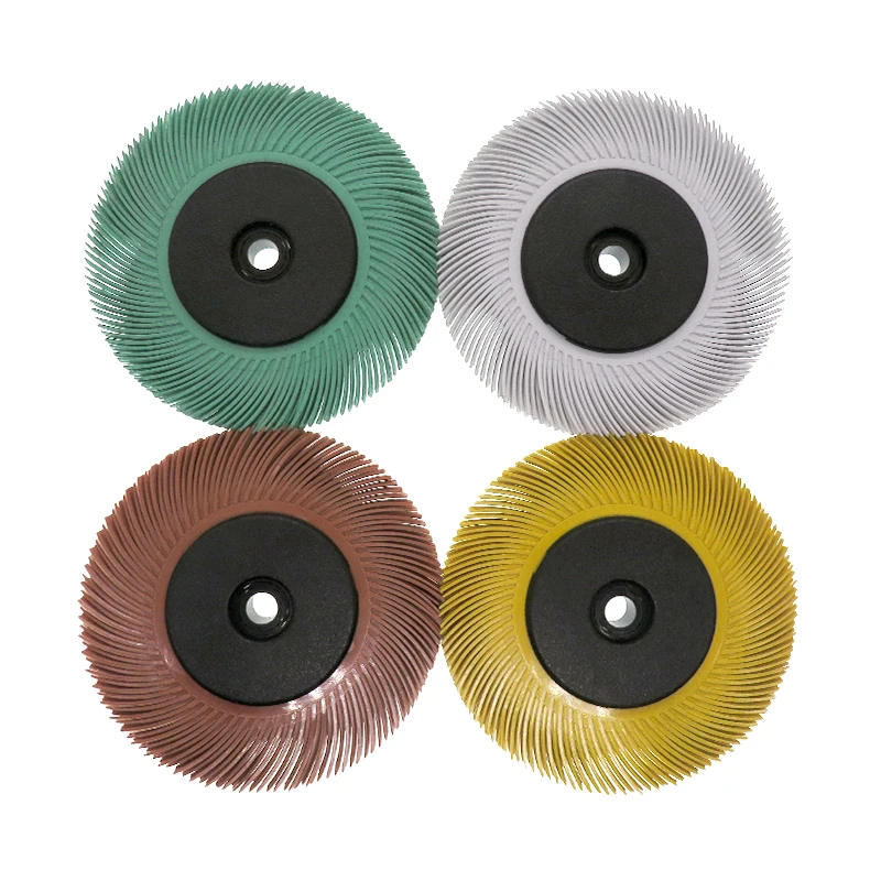 6 Inch Nylon Abrasive Grinding Wheel Brush Anti-Clogging Long Lifespan for Metal Stainless Steel Wood Rust & Paint Removal