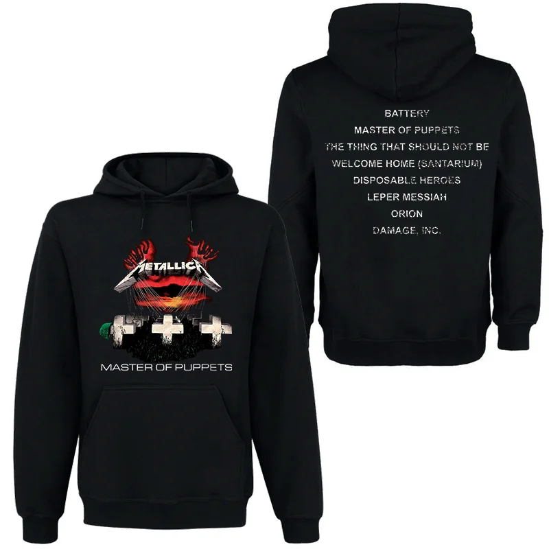 METALLICA Band Rock Dark Wind Hoodie Herren Street Hip Hop Top Bequemer Kapuzenpullover Herbst/Winter Persönlichkeit Herrenbekleidung – Detail 9