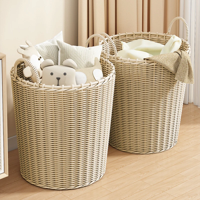 

Increase The Capacity of The Rattan Woven Clothes Storage Basket and Hand Weave Dirty Clothes Basket with A Large Opening