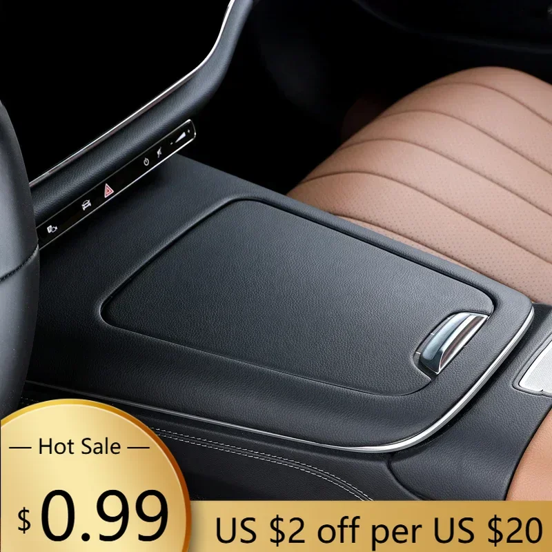 

Steering Covers Leather Car Center Console Panel Cover Frame Trim Sticker Interior Modification For Mercedes Benz E Class W214